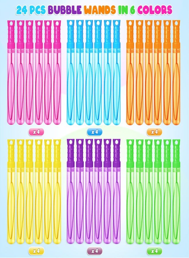 Shemira 24 Pack Bubble Wands in 6 Colors, Bulk Party Favor Assortment Toys for Kids, Carnival Prizes, Themed Birthday, Wedding, Summer Outdoor Toys for Girls & Boys, Ideal Goodies Bags Stuffers - Image 2