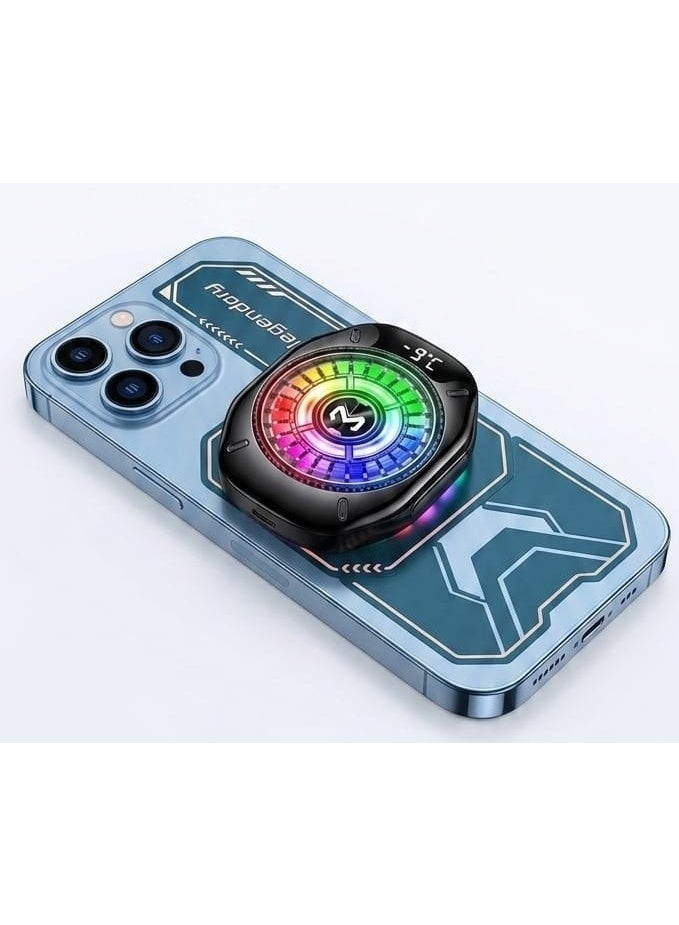 ميمو مروحة تبريد CX10 بتصميم جديد، وإضاءة RGB، وشاشة عرض درجة الحرارة، مبرد للهواتف المحمولة للألعاب + موزع حرارة أسطوري - Image 1