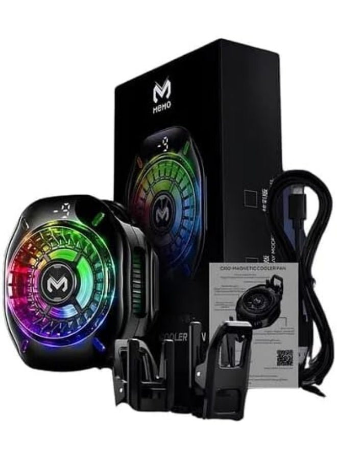 ميمو مروحة تبريد CX10 بتصميم جديد، وإضاءة RGB، وشاشة عرض درجة الحرارة، مبرد للهواتف المحمولة للألعاب + موزع حرارة أسطوري - Image 3