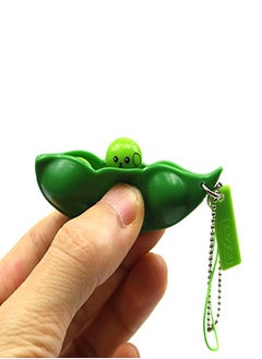 3-Pack Squeeze-a-Bean Fidget Keychain – Edamame Pea Stress Reliever Toy