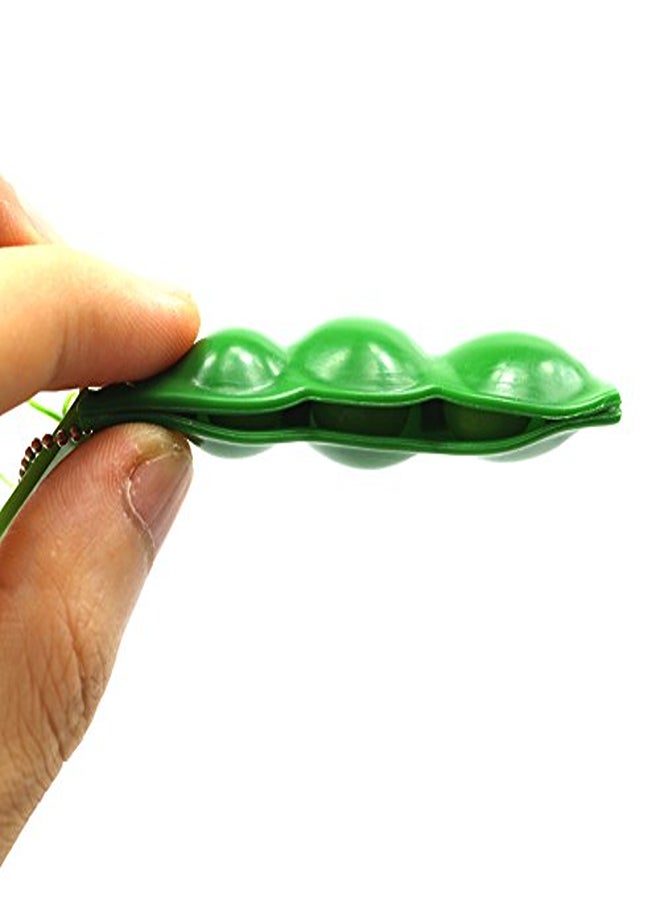 Generic - 3-Pack Squeeze-a-Bean Fidget Keychain – Edamame Pea Stress Reliever Toy - Image 1