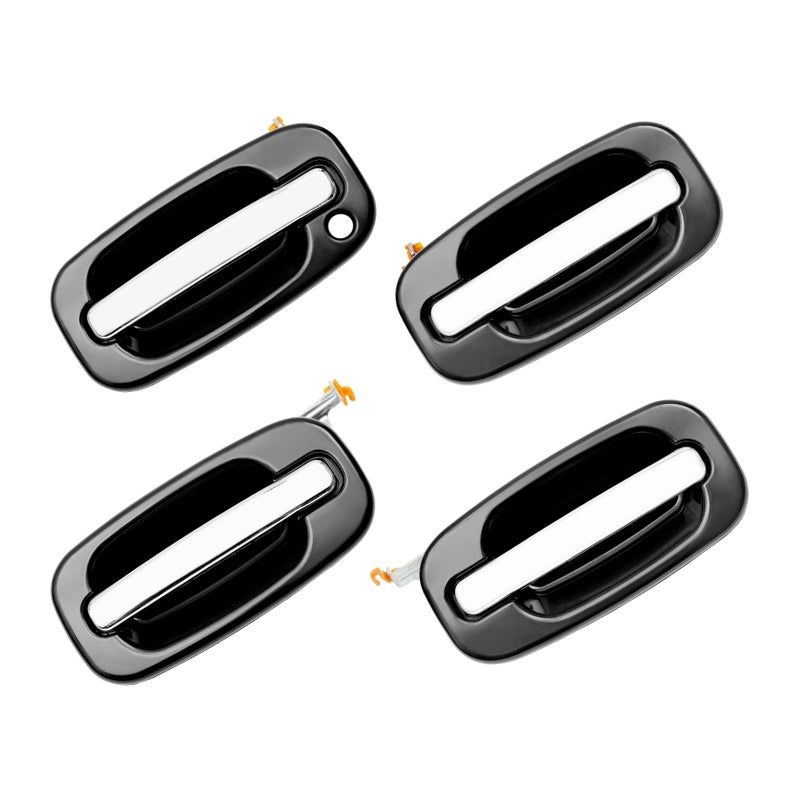 Exterior Door Handles Set Compatible with 19992007 Chevy Silverado Suburban Tahoe Avalanche GMC Sierra Yukon Cadillac Escalade Chrome Lever Front Rear Left Right Side 15034985 15182406