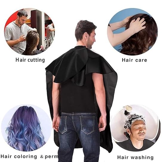 Rinpoche Waterproof Professional Apron Salon Cape with Snap Closure Nylon Hair Salon Cutting Cape Barber Hairdressing Cape 59 x 51 Black - Image 3