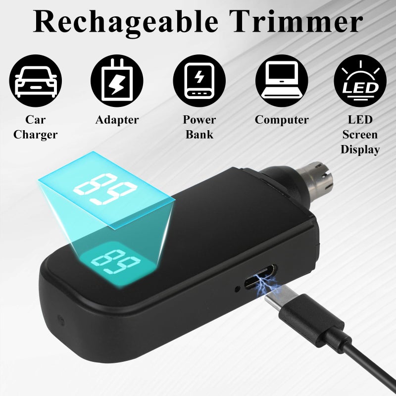 Yunmiss Portable Nose and Ear Trimmer Clipper for Men Women,2026 Professional LED Dsiplay Nose Hair Trimmer with Powerful Motor and Dual-Edge Blades for Smoother Cutting Mini Travel Size (Black) - Image 5