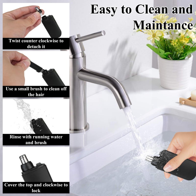 Yunmiss Portable Nose and Ear Trimmer Clipper for Men Women,2026 Professional LED Dsiplay Nose Hair Trimmer with Powerful Motor and Dual-Edge Blades for Smoother Cutting Mini Travel Size (Black) - Image 3
