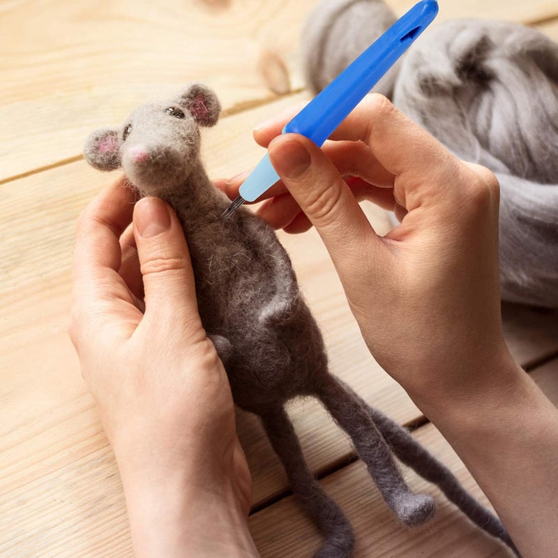 WILLBOND Needle Felting Tool Pen Style with 3 Needles and Punch Style Tool with 7 Barbed Wool Accessories for DIY Patchwork Wool Crafts Making Felt Patterns - Image 5