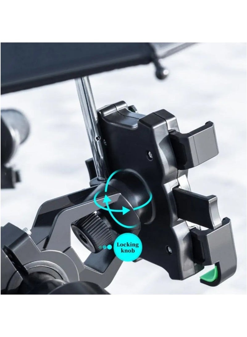 ZAFRA Adjustable Bicycle Mount Phone Holder Motorbike Mobile Bicycle Motorcycle Anti-slip Shock-proof Phone Mount Stand With Small Waterproof Umbrella For iPhone And Samsung  - Image 2