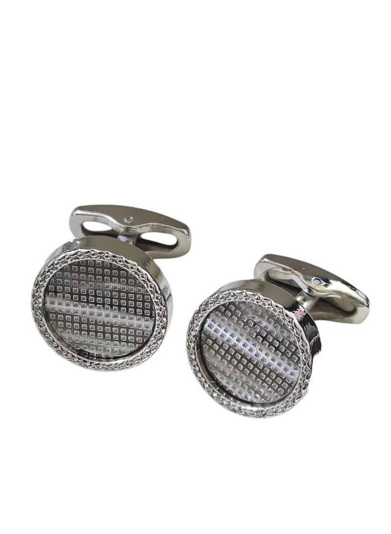 كريتر  طقم رجالي فاخر يتكون من ساعة تصميم ملكي من الستانلس ستيل، مينا كلاسيكي مقاومة للماء وسبحة وقلم وازرار اكمام - Image 4