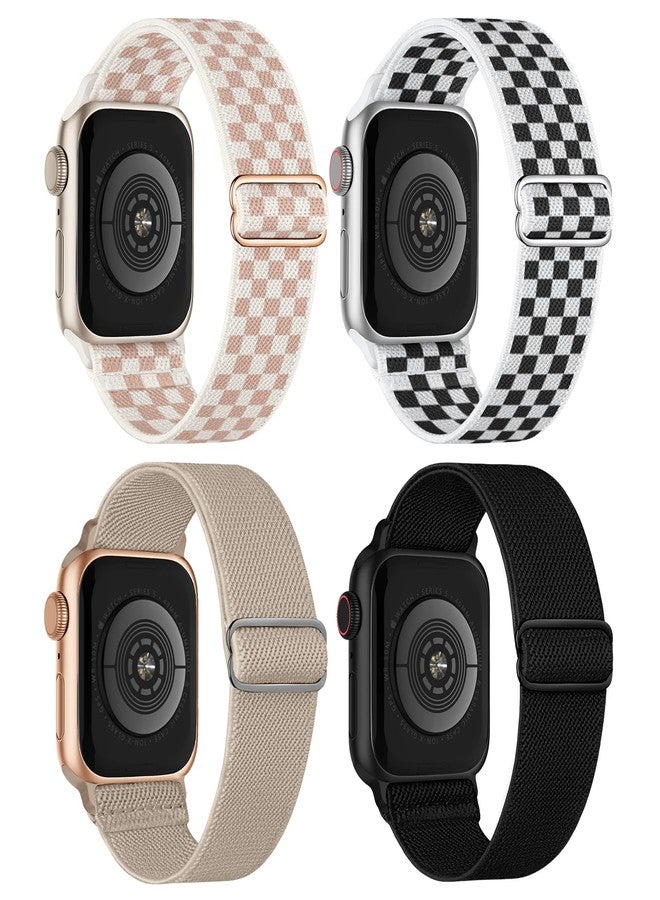 CCnutri 4 Pack Stretchy Nylon Solo Loop Bands Compatible with Apple Watch Band 38mm 40mm 41mm 42mm 44mm 45mm 46mm 49mm, Sport Elastic Wristband Women Men Strap for iWatch Series 11 10 9 8 7 6 5 4 3 SE Ultra - Image 1