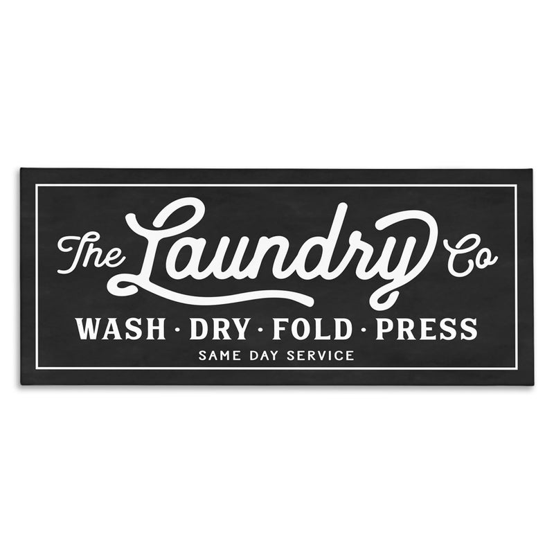 Stupell Industries Stupell Home Dcor Vintage Laundry Sign Cursive Typography Stretched Canvas Wall Art 10 x 15 x 24 Proudly Made in USA Gallery Wrapped Canvas  - Image 1