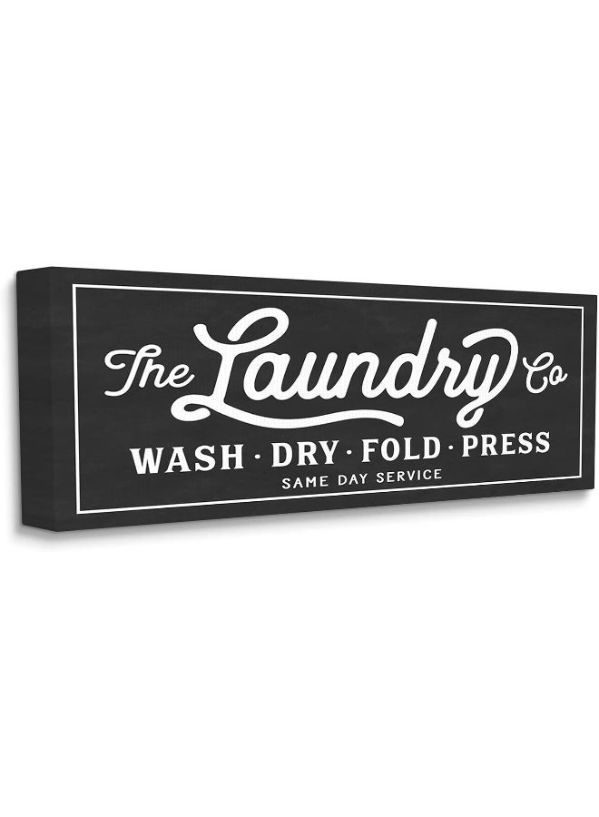 Stupell Industries Stupell Home Dcor Vintage Laundry Sign Cursive Typography Stretched Canvas Wall Art 10 x 15 x 24 Proudly Made in USA Gallery Wrapped Canvas  - Image 4