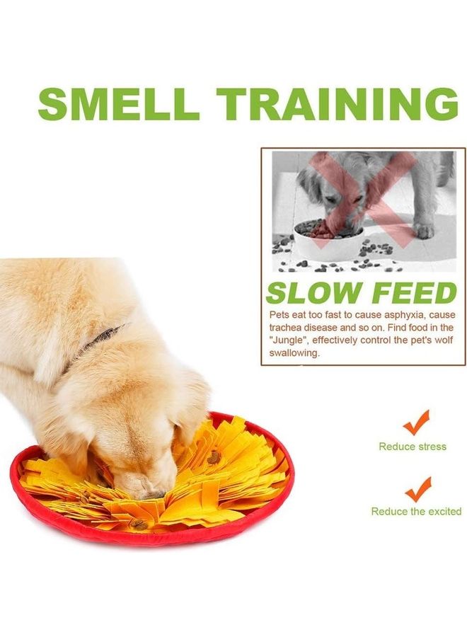XiuWoo Pet Brain Games Snuffle Mat Orange/Red 48cm - Image 3