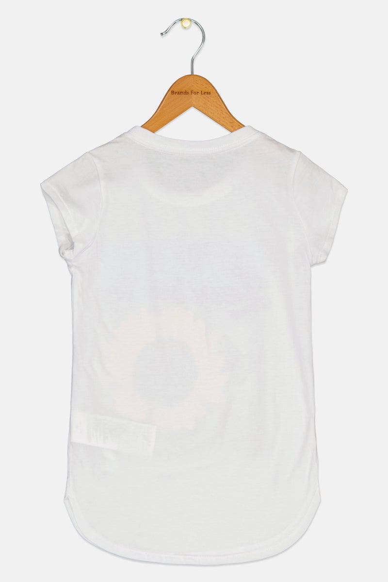 Levi's Kids Girl Graphic Print Short Sleeve T-shirt, White - Image 2