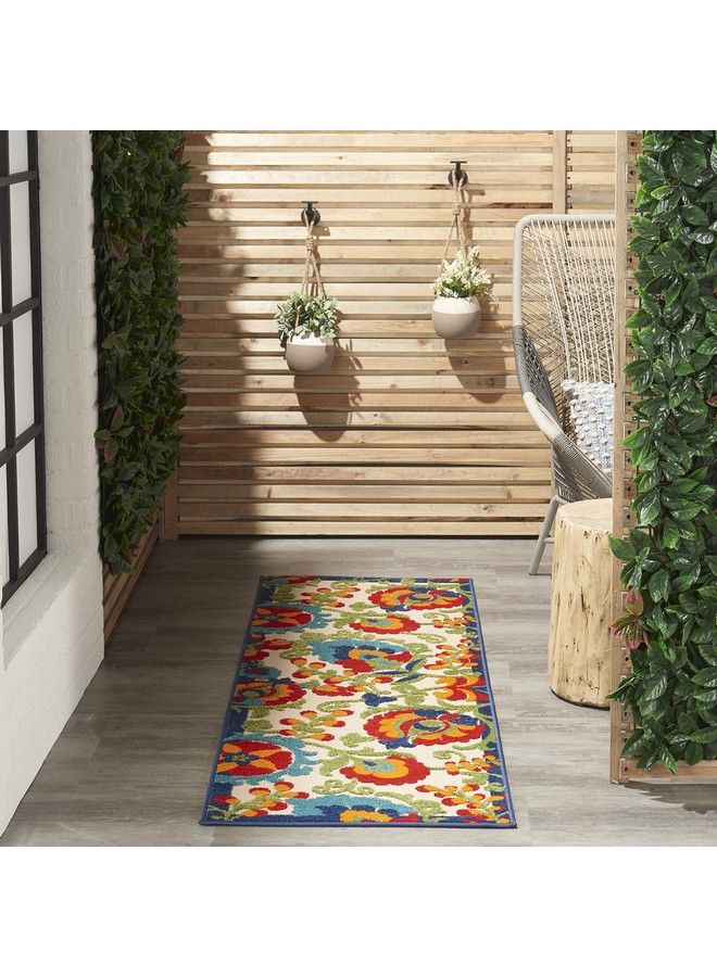 Nourison Aloha Indoor Outdoor Multicolor 2' X 6' Arearug Easycleaning Non Shedding Bed Room Living Room Dining Room Deck Backyard Patio (2X6) - Image 3