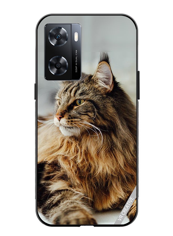 VR CREATIVE Protective Case Cover For Oppo A57/A77s Angry Cat Design Multicolour - Image 1