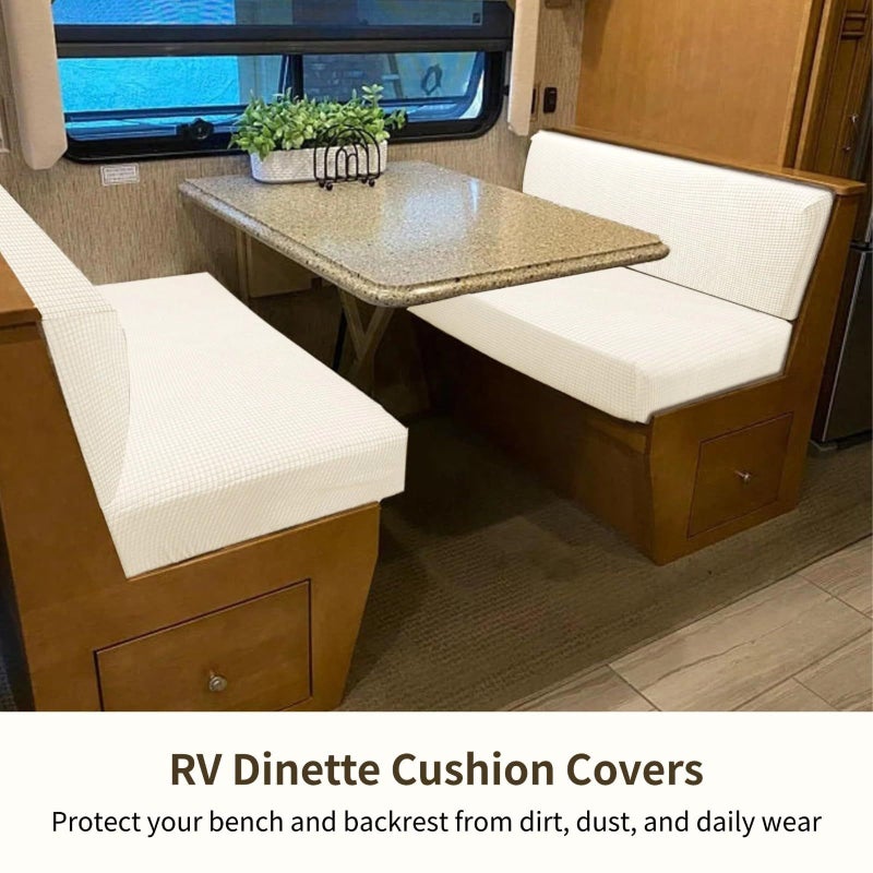 Universal Elastic RV Cushion Covers 2 Pcs Machine Washable Bench Backrest Protectors - Image 4