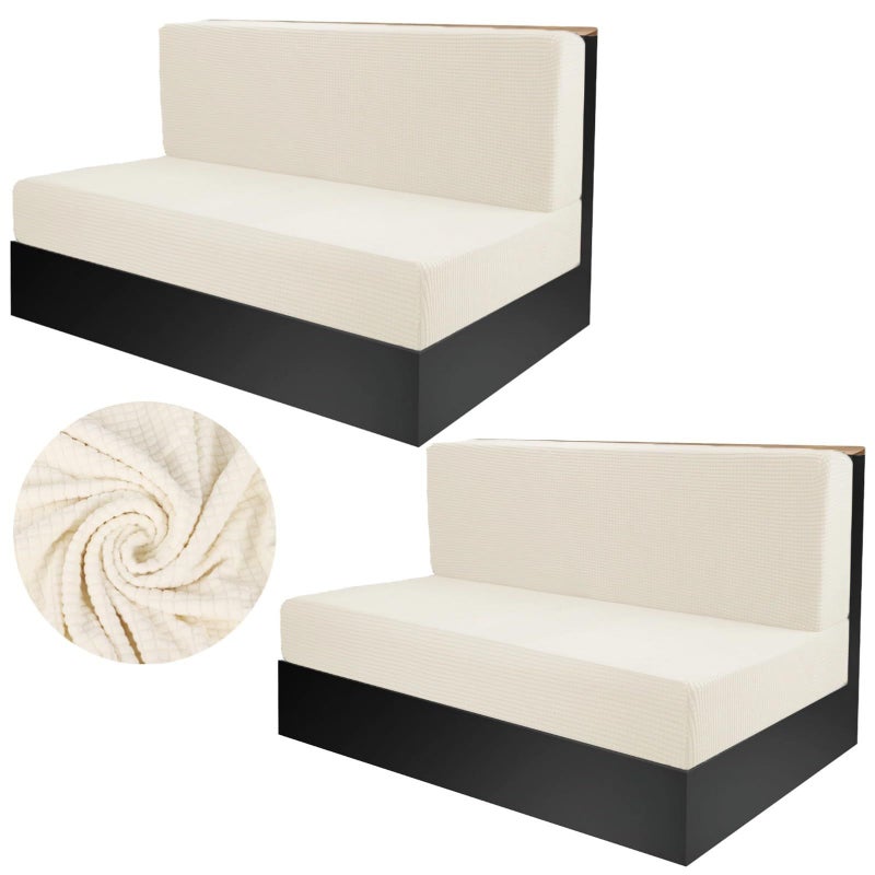 Universal Elastic RV Cushion Covers 2 Pcs Machine Washable Bench Backrest Protectors - Image 2