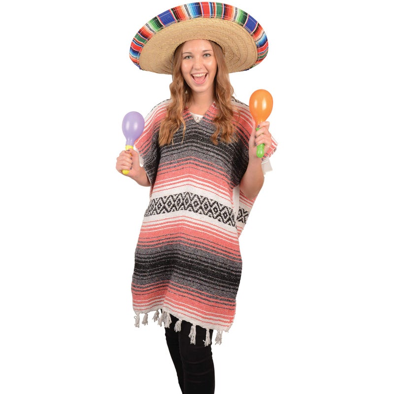 GiftExpress Mexican Sombrero Hat with Serape Trim, Adult Size, 21" Wide, Straw Hat for Cinco de Mayo, Serape Band, Costume Headwear - Image 4
