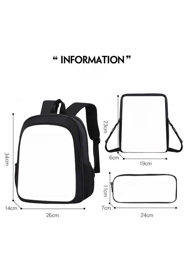 Labubu Student Cartoon Schoolbag Cute Children's Backpack Large Capacity Backpack 34*26*14CM + Lunch Bag 23*19*6CM + Pencil Case 11*24*7CM Three-piece Set - Image 2