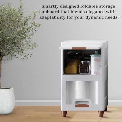 HOMIFLY 2 Tier Organizer for Clothes/Modular Kitchen Storage Rack/Modular Wardrobe for Cloth/Space Saving Closet for Bedroom-Living Room/Almirah for Home/Stackable Cabinet (White) - Image 4