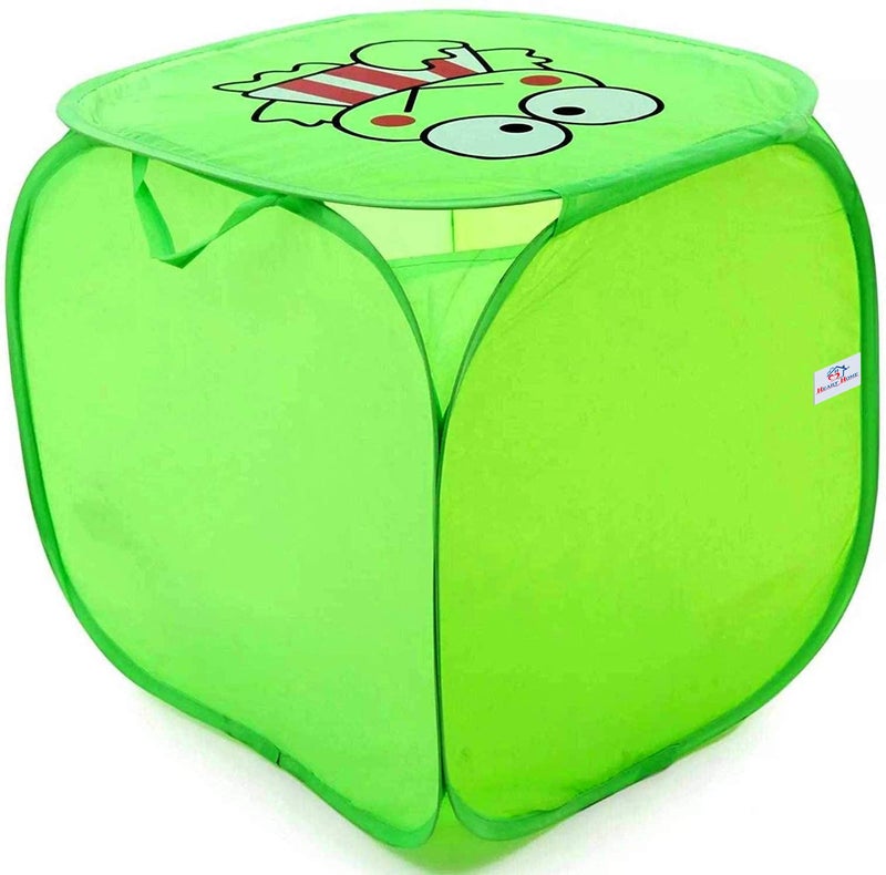 Kuber Industries Heart Home Printed Foldable Polyster Laundry Basket Toy Storage Basket Cloth Storage Basket With Lid Handles MulticolorHS43HEARTH25852 - Image 1