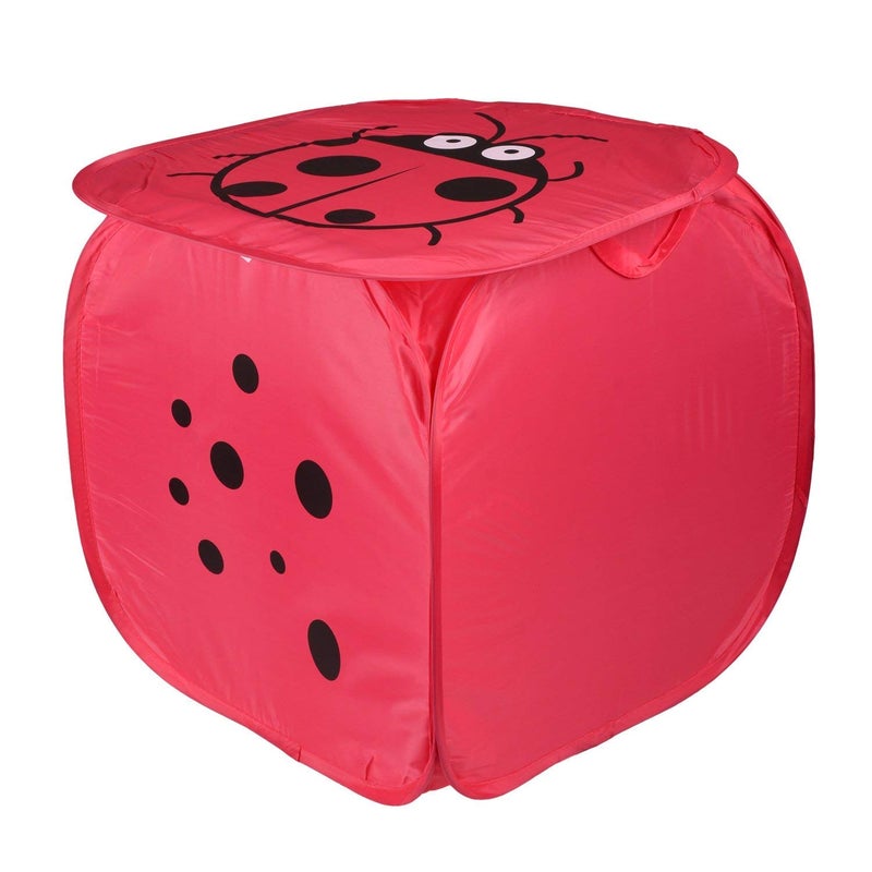 Kuber Industries Heart Home Printed Foldable Polyster Laundry Basket Toy Storage Basket Cloth Storage Basket With Lid Handles MulticolorHS43HEARTH25852 - Image 3