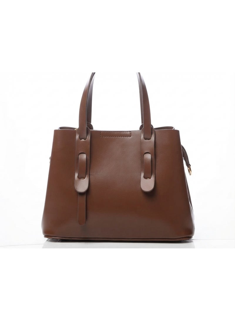 Elegant Women's Handbag with Modern Design, Brown