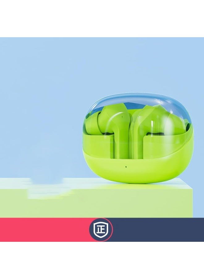 **سماعات أذن لاسلكية مع علبة شحن، بتقنية Bluetooth 5.3، مزودة بميكروفون لتقليل الضوضاء، وتحكم باللمس، باللون الأخضر** - Image 2