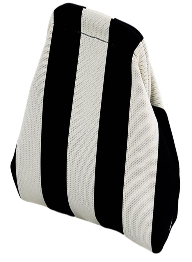DIHKLCIO Evening Bag Woven Crochet Purses for Women Beach Clutch Handbag Dumpling Clutch Ruched Cloud Purse colorblock bag（black-rice white streak） - Image 1