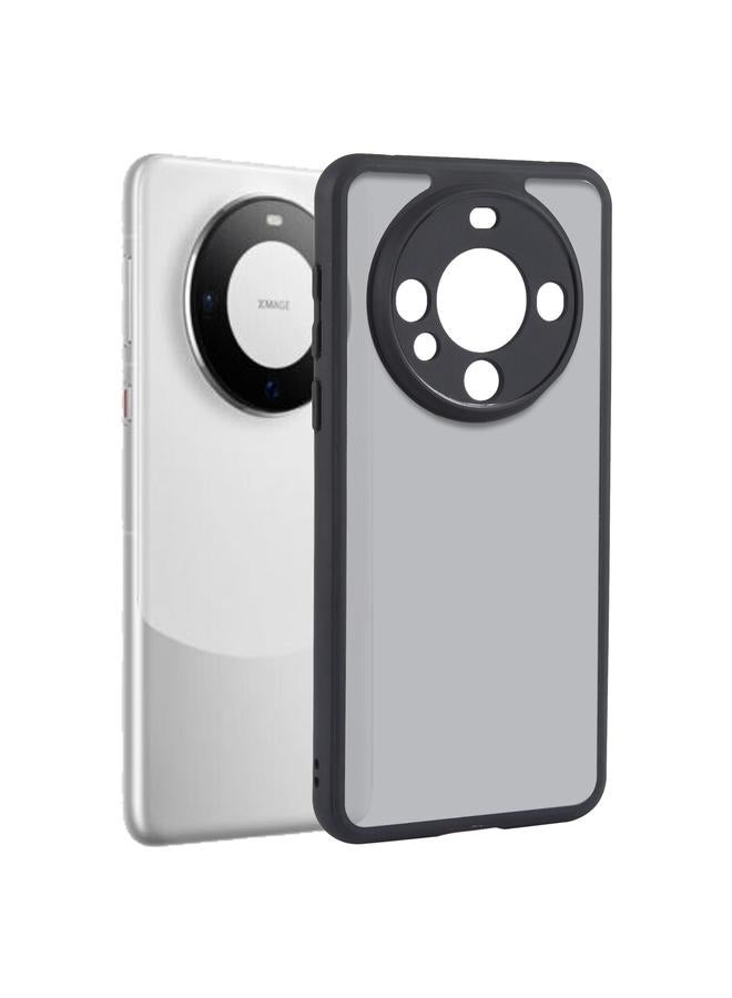 اس-توب جراب لهاتف Huawei Mate 60 Fine Pore أسود غير لامع مصنوع من مادة TPU + PC - Image 1