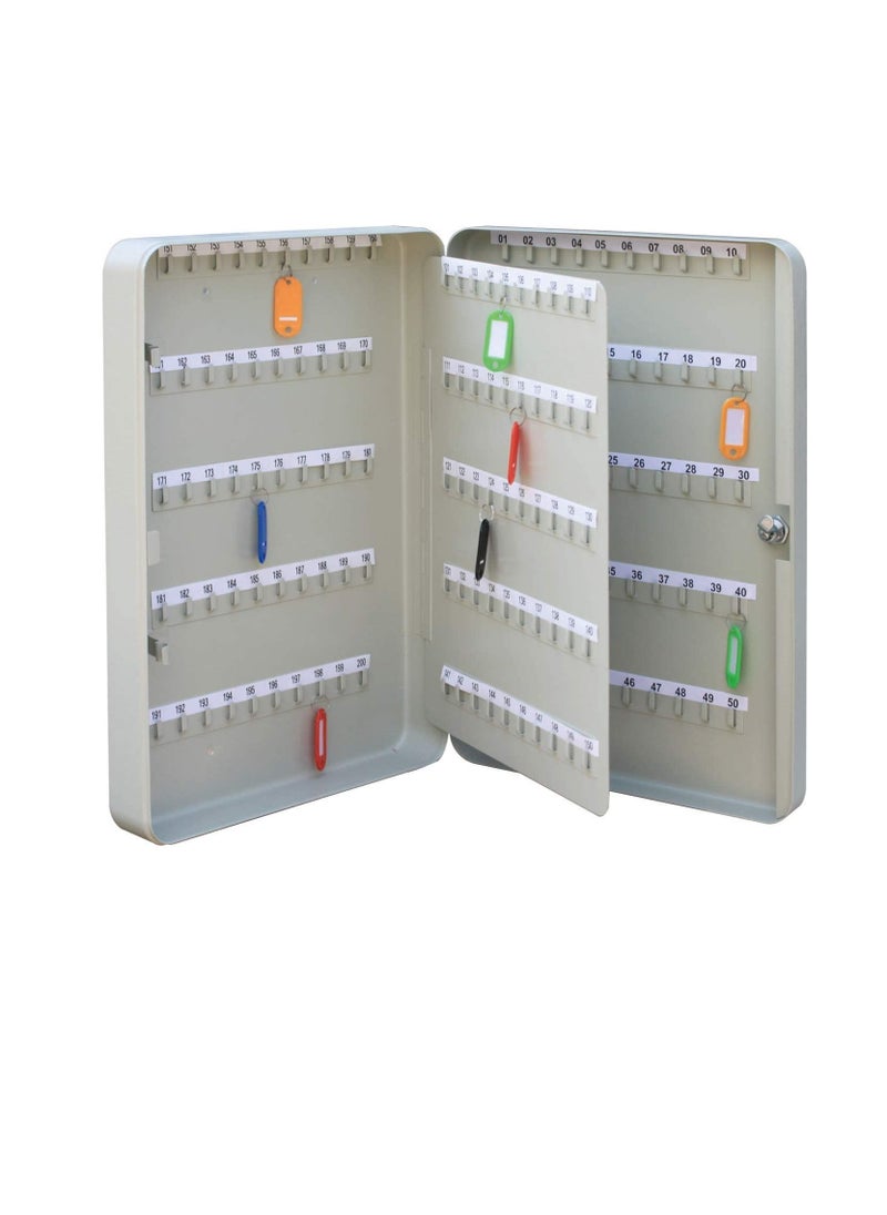 PVC ROBUSTLINE KEY BOX - 200 KEYS CAPACITY | WITH CABINET SECURITY LOCK | SCRATCH RESISTANT | CREAM COLOR (FREE 200 KEY TAG)  - Image 1