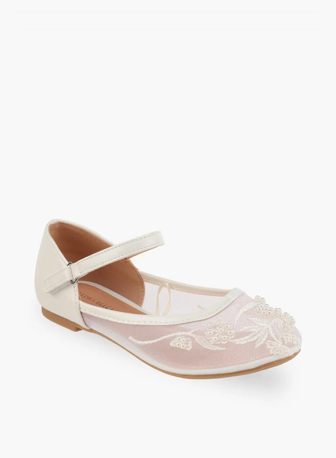Flora Bella By Shoexpress Girls Hook & Loop Ballerina Shoes