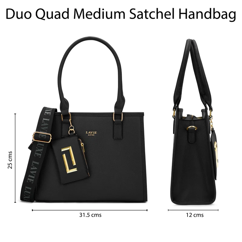 Lavie Luxe Duo Quad medium Satchel (Black)