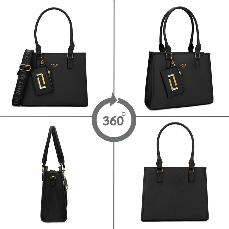 Lavie Luxe Duo Quad medium Satchel (Black)