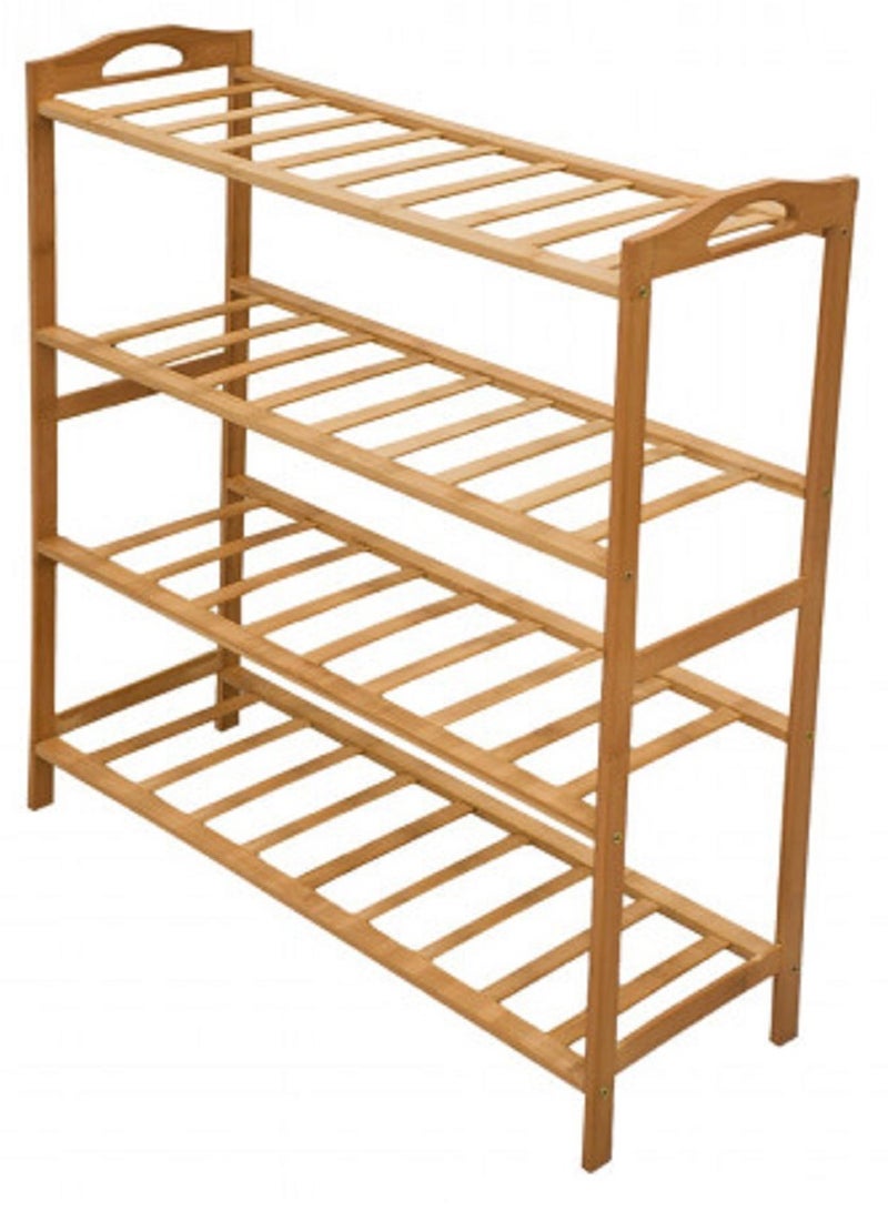 Wooden Shoe Rack Multipurpose Storage Organizer Stand Indoor Outdoor (4 Tier) - Image 1