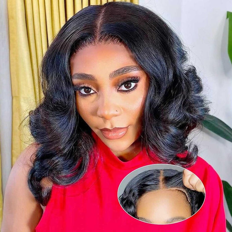 BOB Wig Human Hair 5X5 HD Lace Closure Wig 200 Density Body Wave Wig Wear And Go Glueless Human Hair Wigs For Black Women Pre Plucked 5 5 Closure Glueless BOB Wigs 14 Inch