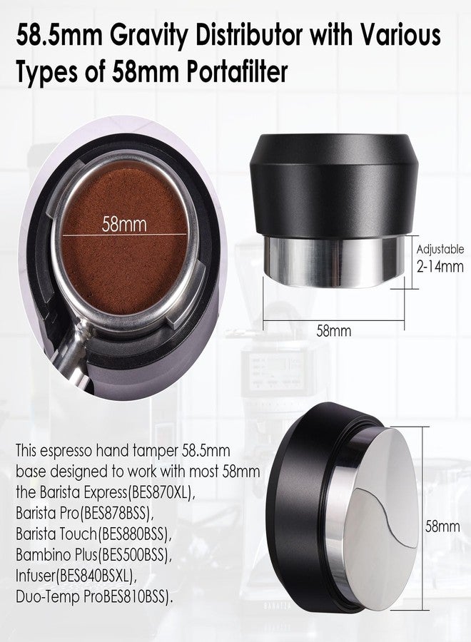 MATOW 58.5mm Coffee Gravity Distributor, MATOW Espresso Adaptive Distribution Tool and Leveler Compatible with 58mm Portafilter, Auto Leveling Distributor with Unique Stainless Steel Two Sided Convex Base - Image 2
