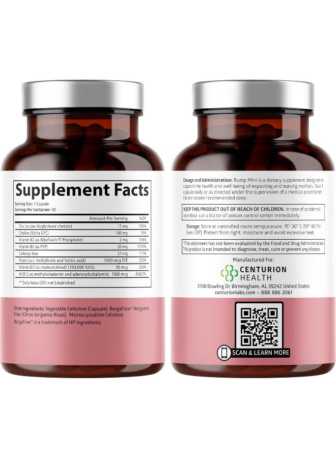 Centurion Labs Bump Mini Prenatal Vitamins for Women - 90 Capsules - Image 2
