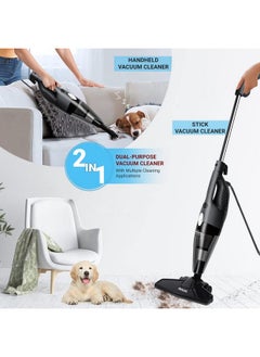 Inalsa Vacuum Cleaner For Home|2-In-1 Handheld & Stick Upright Vacuum For Office,800 W With 16Kpa Strong Suction|Hepa Filtration|0.8L Dust Tank|Multiple Accessories,(Grey/Black)-Dura Clean Plus  - Image 2