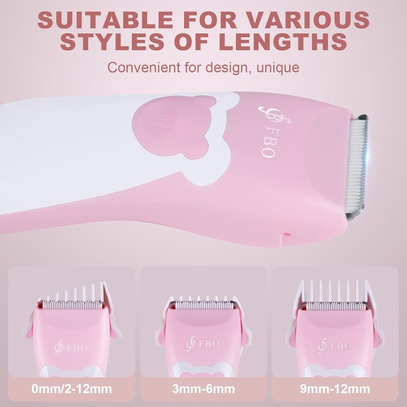 FBO bikini trimmer kit,body hair and beard trimmer,baby hair clipper,kids hair clipper,Multi-function trimmer,wet and dry,Super Quiet,cordless,rechargeable,ceramic blades,sharp,durable,smooth,painless - Image 4