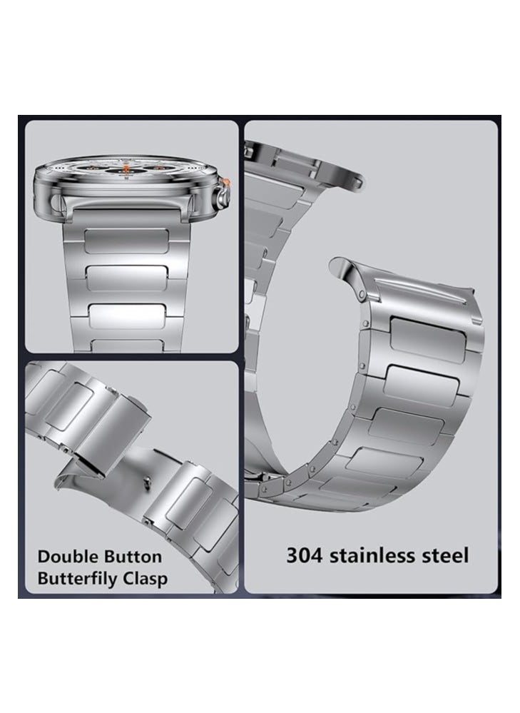 Gravity Stainless Steel Band Compatible with Galaxy Watch Ultra 47mm (2024) – No Gap Business Metal Replacement Strap for Samsung Galaxy Watch 7 Ultra 47mm – Premium Adjustable Wristband for Men – Durable & Stylish Silver - Image 3