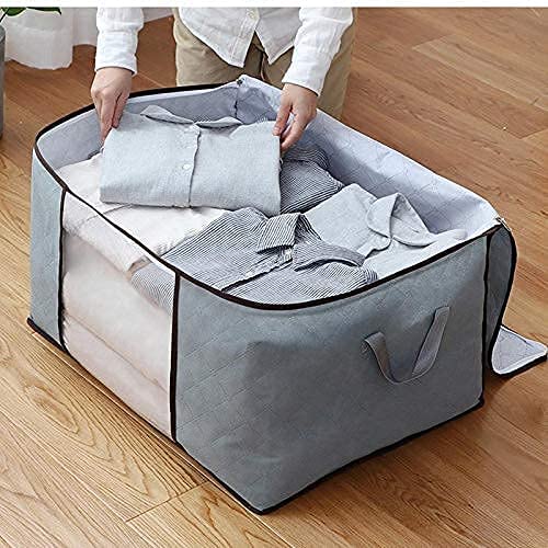 JHBK 60 40 35 cm Cloth Storage Bag Multi Print Square Sundries NonWoven Fabrics Collapsible Cloth Storage Box - Image 1
