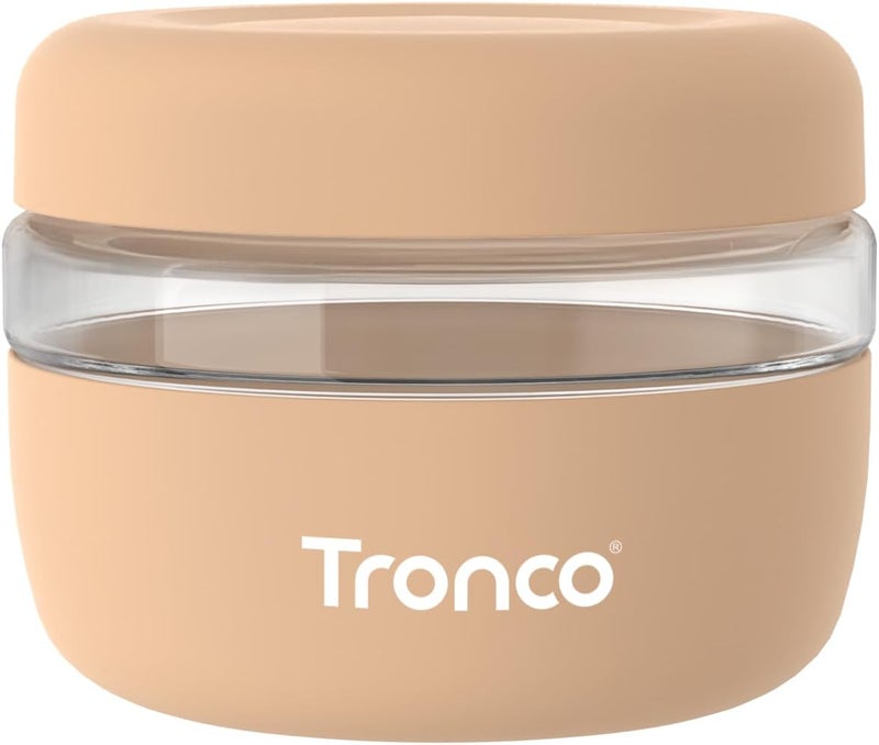 tronco 16 oz Glass Food Storage Containers with Lids, Airtight, Leak & Spill Proof Glass Lunch Bowls for Meal Prep, Salad, Yogurt, Soup & Stew, Microwave & Dishwasher Safe, BPA-Free, Set of 1 - Image 1