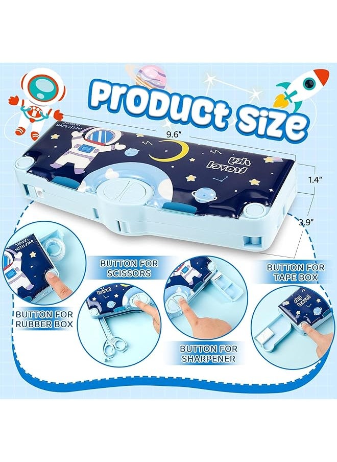 X spring - Multifunction Pencil Case Multifunction Pencil Boxes With Buttons Cartoon Pattern Pen Case For Kid Stationary Set For Girls Boys With Compartments Scissors And Pencil Sharpener - Image 1