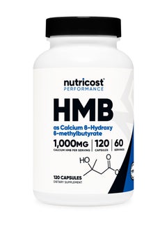 HMB (Calcium B-Hydroxy B-Methylbutyrate), 1000 MG Calcium HMB Per Serving  | 120 Capsules | 60 SERVINGS