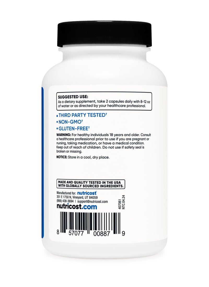 Nutricost - HMB (Calcium B-Hydroxy B-Methylbutyrate), 1000 MG Calcium HMB Per Serving  | 120 Capsules | 60 SERVINGS - Image 1