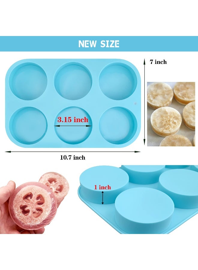 Sakolla 4oz Round Silicone Soap Molds 315 Cylindrical Soap Molds for Loofah Soap Bath Bombs Steamer Lotion Bars Set of 2 - Image 2