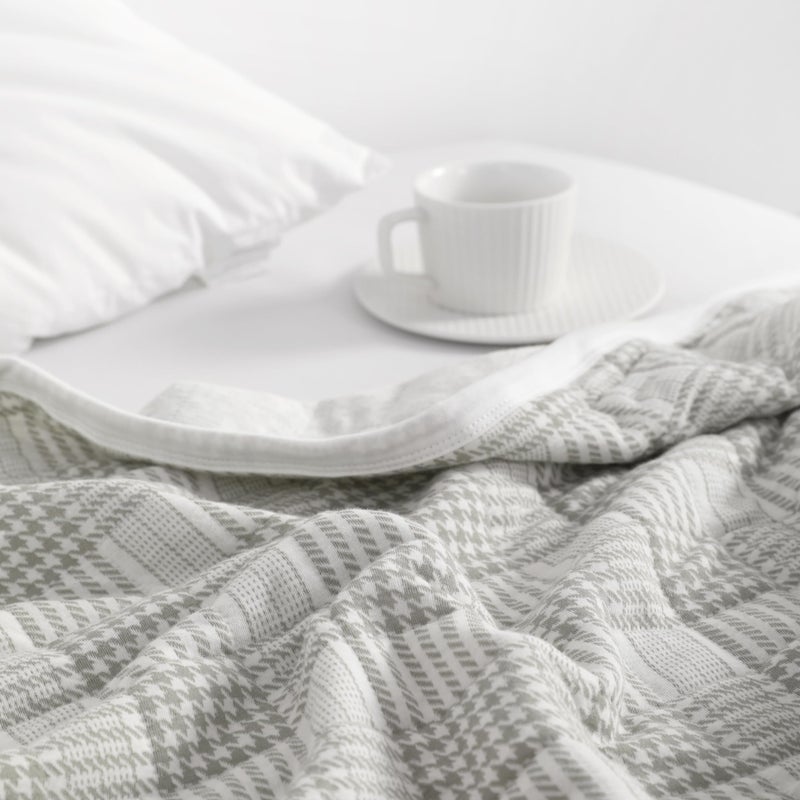 NTBAY Jersey Cotton Quilted Toddler Blanket, Breathable and Warm for Boys and Girls Baby Blanket, 30x40 Inches, Grey Grid - Image 5