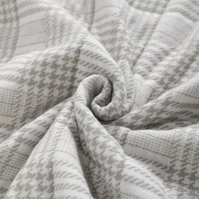 NTBAY Jersey Cotton Quilted Toddler Blanket, Breathable and Warm for Boys and Girls Baby Blanket, 30x40 Inches, Grey Grid - Image 4