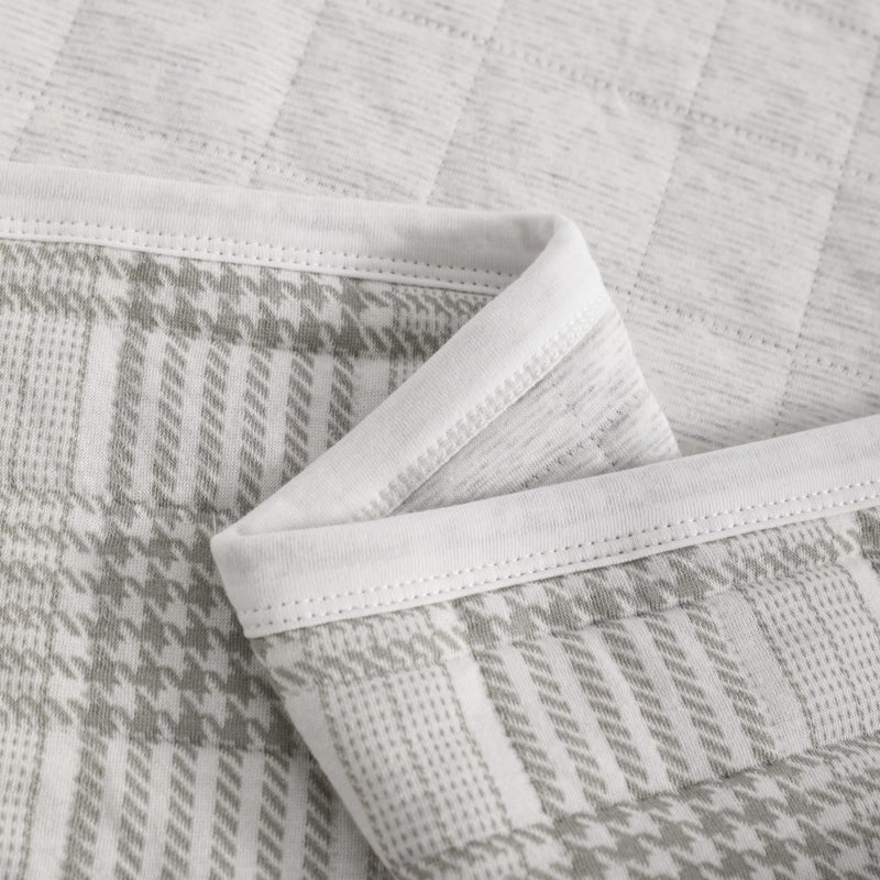 NTBAY Jersey Cotton Quilted Toddler Blanket, Breathable and Warm for Boys and Girls Baby Blanket, 30x40 Inches, Grey Grid - Image 3